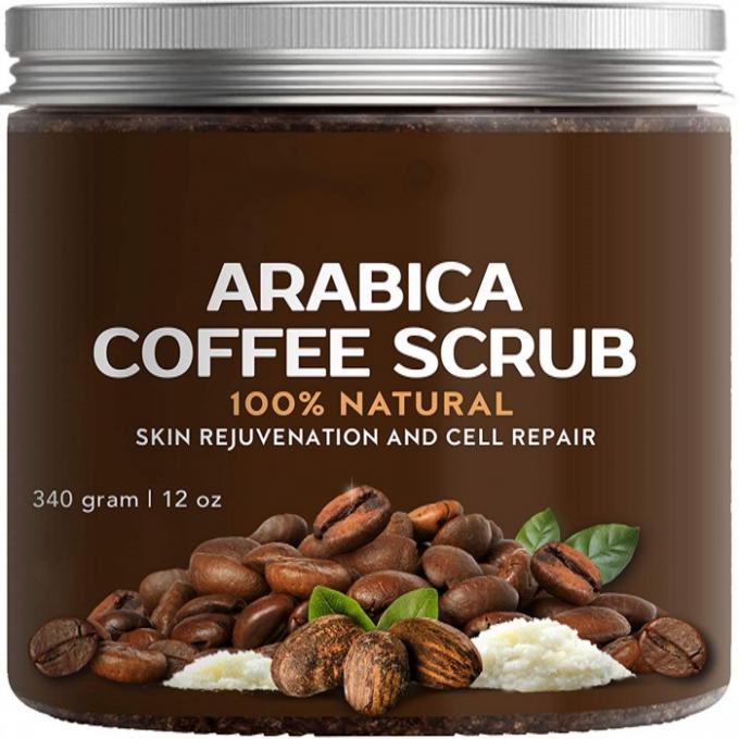 El café natural del Arabica friega para las marcas de estiramiento, piel del acné que aprieta exfoliante corporal